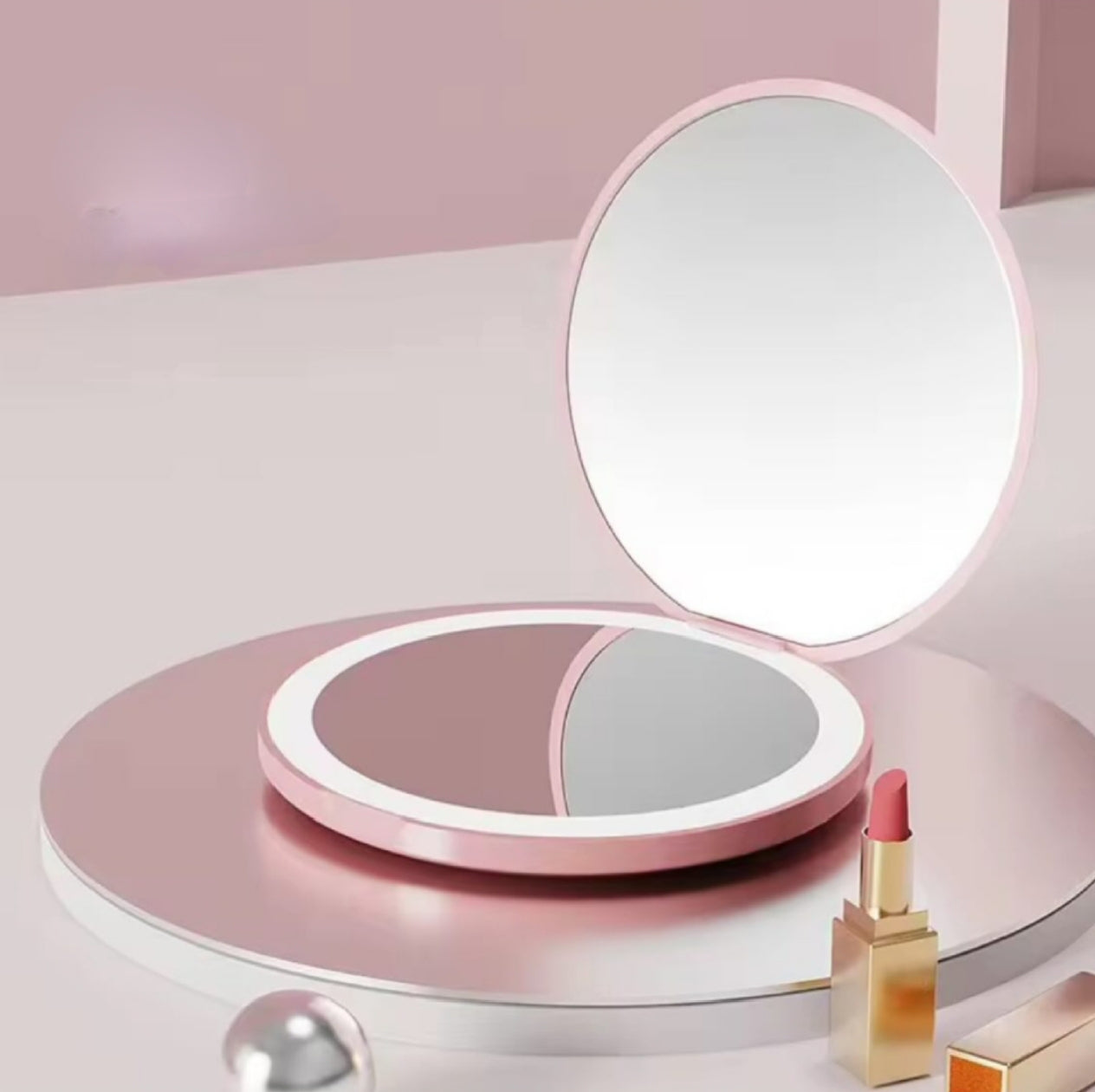 compact mirror with led light